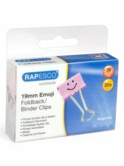 RAPESCO Pinces à Clip 19 Mm – Rose Pastel (Paquet De 20)