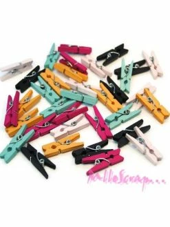 GRANT STUDIO Pinces Bois Décoratives - Santoro Mirabelle - 35 Pièces