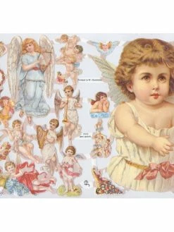 Planche De Chromo Découpis Die Cut Ange Angelot MICA 7072g Carterie Collage Ernst Freihoff