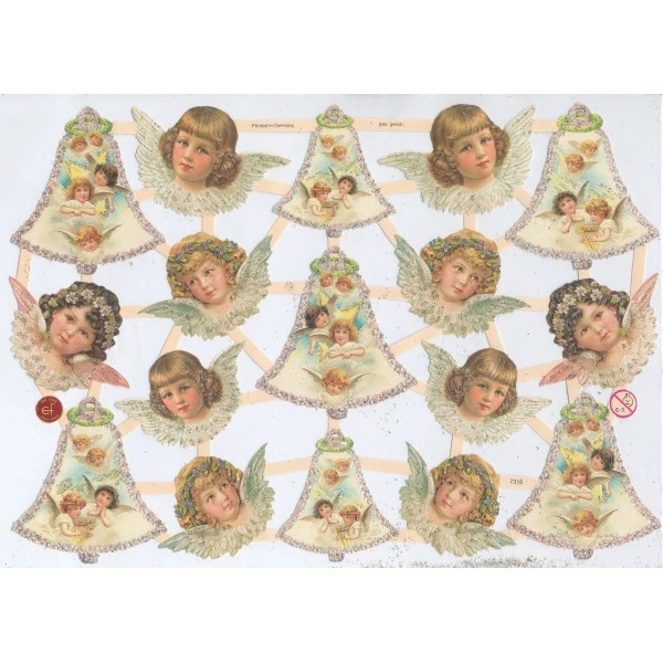 Planche De Chromo Découpis Die Cut Ange Cloche MICA 7316g Carterie Collage Ernst Freihoff 1 Planche De Chromo Découpis Die Cut Ange Cloche MICA 7316g Carterie Collage Ernst Freihoff