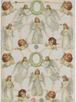 Planche De Chromo Découpis Die Cut Anges MICA 7382g Carterie Collage Ernst Freihoff