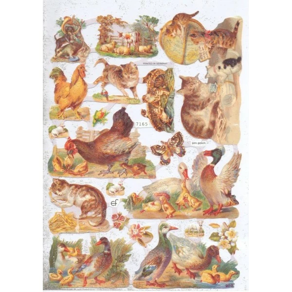 Planche De Chromo Découpis Die Cut Animaux De La Ferme MICA 7165g Carterie Collage Ernst Freihoff 1 Planche De Chromo Découpis Die Cut Animaux De La Ferme MICA 7165g Carterie Collage Ernst Freihoff