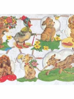 Planche De Chromo Découpis Die Cut Animaux MICA 7057g Carterie Collage Ernst Freihoff