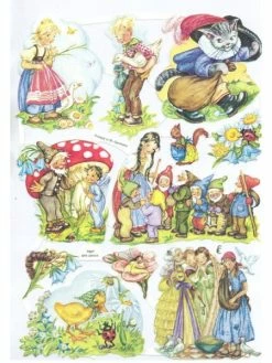 Planche De Chromo Découpis Die Cut Chat Botté Blanche Neige Grimm ECLAT 7027e Ernst Freihoff