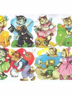 Planche De Chromo Découpis Die Cut Chat ECLAT 7139e Carterie Collage Ernst Freihoff