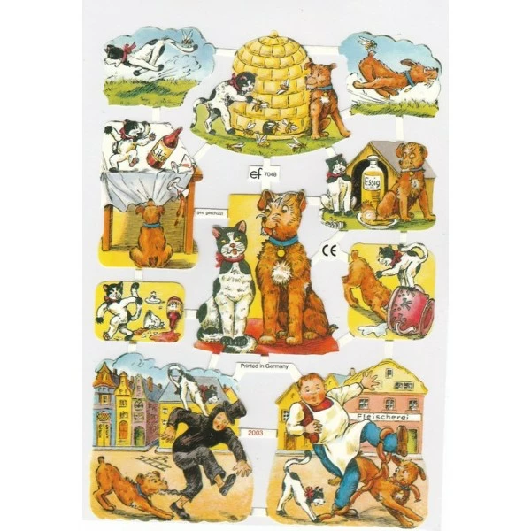 Planche De Chromo Découpis Die Cut Chien Chat ECLAT 7048e Carterie Collage Ernst Freihoff 1 Planche De Chromo Découpis Die Cut Chien Chat ECLAT 7048e Carterie Collage Ernst Freihoff