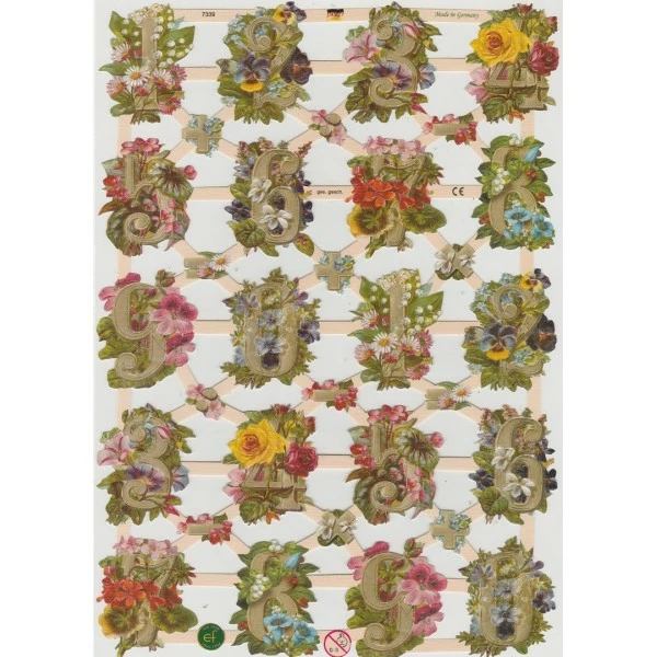 Planche De Chromo Découpis Die Cut Chiffres ECLAT 7339e Carterie Collage Ernst Freihoff 1 Planche De Chromo Découpis Die Cut Chiffres ECLAT 7339e Carterie Collage Ernst Freihoff