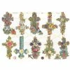Planche De Chromo Découpis Die Cut Croix Fleurs MICA 7300g Carterie Collage Ernst Freihoff