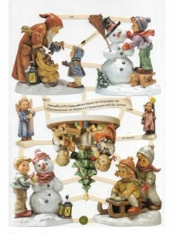 Ernst Freihoff Planche De Chromo Découpis Die Cut Illustration Berta Hummel ECLAT 7506e Carterie Collage E.Freihoff