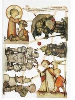 Ernst Freihoff Planche De Chromo Découpis Die Cut Illustration Berta Hummel ECLAT 7507e Carterie Collage E.Freihoff