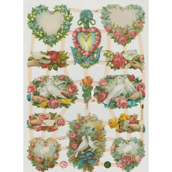 Planche De Chromo Découpis Die Cut Mariage Colombe ECLAT 7354e Carterie Collage Ernst Freihoff 1 Planche De Chromo Découpis Die Cut Mariage Colombe ECLAT 7354e Carterie Collage Ernst Freihoff