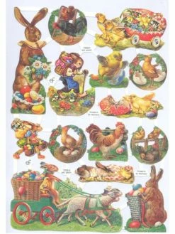 Planche De Chromo Découpis Die Cut Pâques ECLAT 7205e Carterie Collage Ernst Freihoff