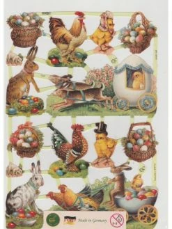 Planche De Chromo Découpis Die Cut Pâques ECLAT 7222e Carterie Collage Ernst Freihoff