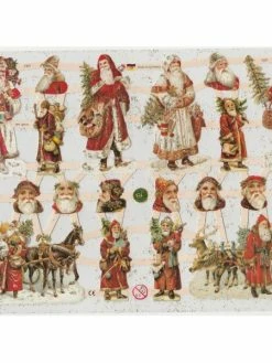 Planche De Chromo Découpis Die Cut Père Noël MICA Or 7331gg Carterie Collage Ernst Freihoff