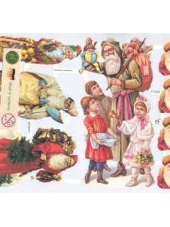 Planche De Chromo Découpis Die Cut Père Noël Victorien ECLAT 7160e Carterie Collage Ernst Freihoff
