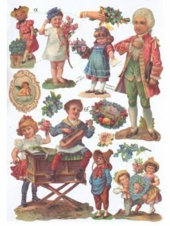 Planche De Chromo Découpis Die Cut Personnages Victoriens ECLAT 7175e Carterie Ernst Freihoff