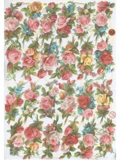 Planche De Chromo Découpis Die Cut Roses Myosotis MICA 7278g Carterie Collage Ernst Freihoff