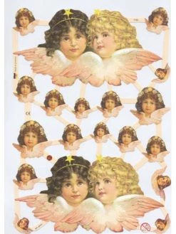 Planche De Chromo Découpis Die Cut Tête D'Ange ECLAT 7193e Carterie Collage Ernst Freihoff