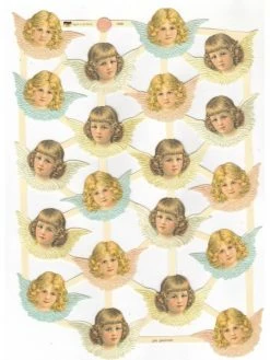 Planche De Chromo Découpis Die Cut Tête D'ange ECLAT 7398e Carterie Collage Ernst Freihoff