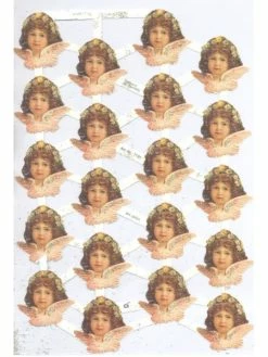 Planche De Chromo Découpis Die Cut Tête D'Ange MICA 7191g Carterie Collage Ernst Freihoff