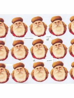 Planche De Chromo Découpis Die Cut Tête De Père Noël ECLAT 7159e Carterie Collage Ernst Freihoff