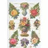 Planche De Chromo Découpis Die Cut Vases De Roses ECLAT 7266e Carterie Collage Ernst Freihoff