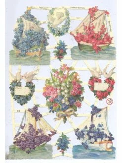 Planche De Chromo Découpis Die Cut Voiliers De Fleurs MICA 7251g Carterie Collage Ernst Freihoff
