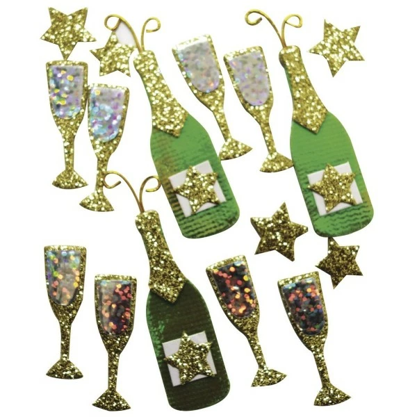 Rayher Planche De Stickers 3d Bouteilles De Champagne Et Verres 1 Rayher Planche De Stickers 3d Bouteilles De Champagne Et Verres