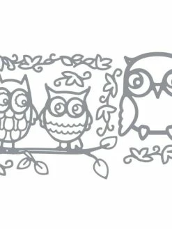 Rayher Planche De Stickers Peel Off Argent "hiboux"