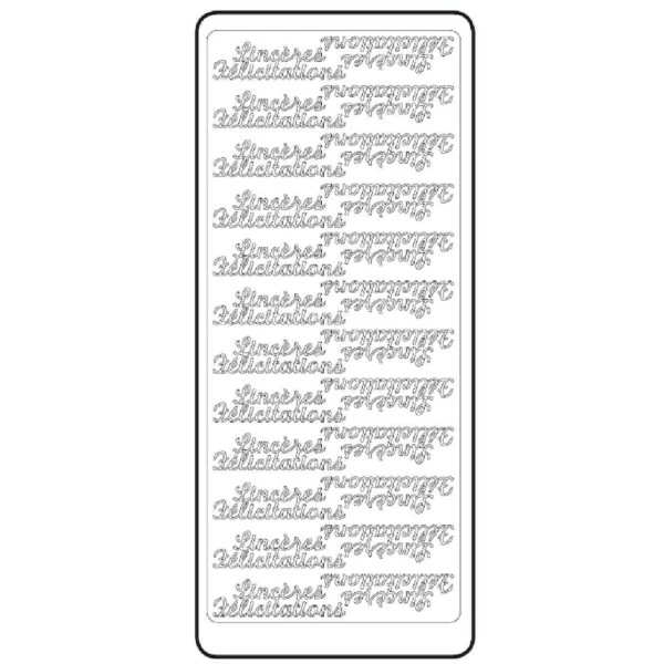 Vaessen Creative Planche De Stickers Peel Off Doré "Sincères Félicitations" 1 Vaessen Creative Planche De Stickers Peel Off Doré "Sincères Félicitations"