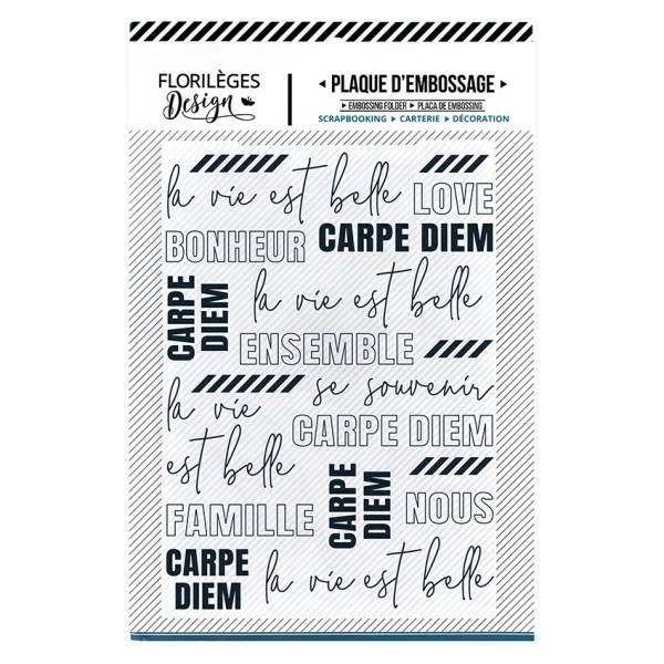 Florilèges Design Plaque D'embossage LA VIE EST BELLE 1 Florilèges Design Plaque D'embossage LA VIE EST BELLE