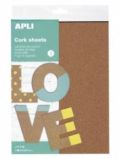 Apli Agipa Pochette 3 Feuilles De Liège Souple 21 X 29,7 Cm A4 Apli