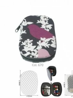 MDC Pochette à Couture 16x12cm Oiseau Violet