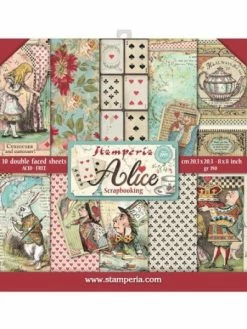 Pochette De 10 Feuilles Recto Verso Alice Stamperia