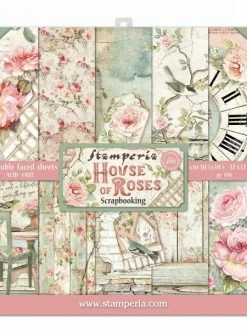 Pochette De 10 Feuilles Recto Verso House Of Roses Stamperia