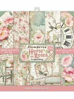 Pochette De 10 Feuilles Recto Verso House Of Roses Stamperia