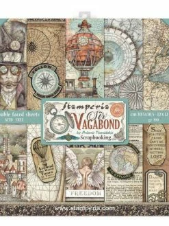 Pochette De 10 Feuilles Recto Verso Sir Vagabond Stamperia