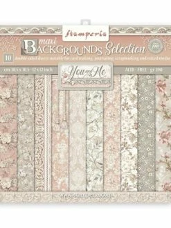 Pochette De 10 Feuilles Recto Verso Stamperia You And Me Maxi Backgrounds