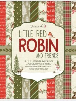 Dovecraft Pochette De 36 Feuilles 30,5cm X 30,5cm Recto Little Red Robins And Friends