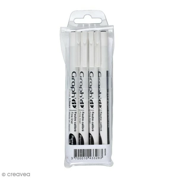 Pochette De 4 Feutres Fins Noirs - Graph'it Fine Liner 2 Pochette De 4 Feutres Fins Noirs - Graph'it Fine Liner – Image 2