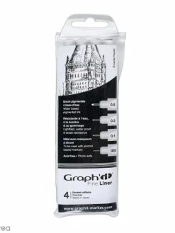 Pochette De 4 Feutres Fins Noirs - Graph'it Fine Liner