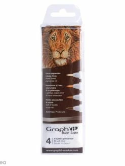 Pochette De 4 Feutres Pinceaux Dégradés Bruns - Graph'it Brush Liner