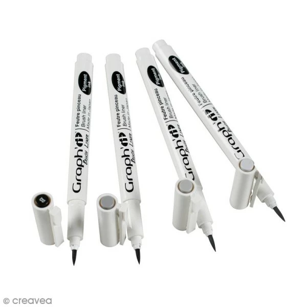 Pochette De 4 Feutres Pinceaux Gris/noir - Graph'it Brush Liner 4 Pochette De 4 Feutres Pinceaux Gris/noir - Graph'it Brush Liner – Image 4