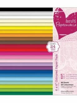 Pochette De 48 Feuilles Unies 15,2cm X 15,2cm PAPERMANIA