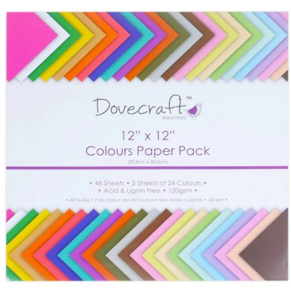 Pochette De 48 Feuilles Unies 30,5cm X 30,5cm Dovecraft 1 Pochette De 48 Feuilles Unies 30,5cm X 30,5cm Dovecraft