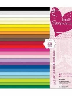 Pochette De 48 Feuilles Unies 30,5cm X 30,5cm PAPERMANIA