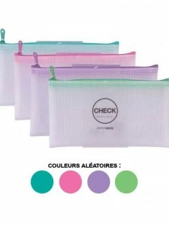 Apli Agipa Pochette Protège Document En Nylon Chéquier Assortiment Couleur Pastel Apli Zipper Bags