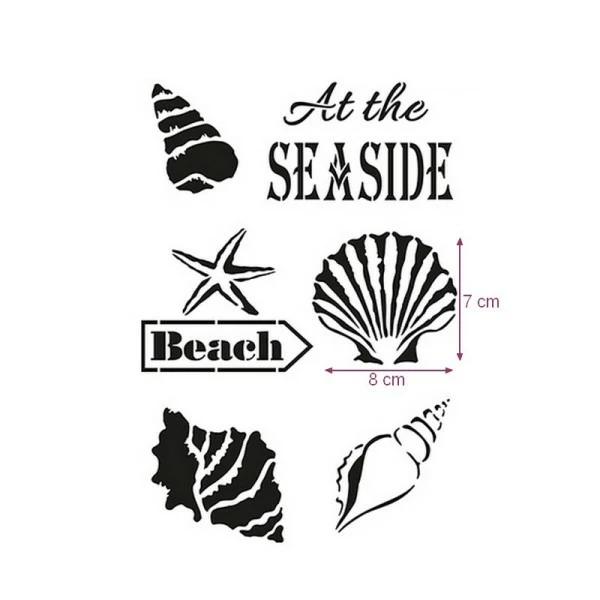 Artif Pochoir Maritime, Coquillages Et Etoile De Mer, Dim. Env. 7 X 8 Cm En Plastique, Planche A4 2 Artif Pochoir Maritime, Coquillages Et Etoile De Mer, Dim. Env. 7 X 8 Cm En Plastique, Planche A4 – Image 2