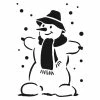 Artif Pochoir Planche Plastique 15x21cm, Bonhomme De Neige 16cmx 11,5cm Et Flocons, Pour Le Scrap