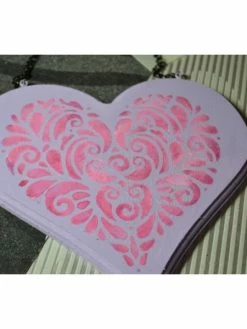 Artif Pochoir Planche Plastique 15x21cm, Grand Coeur Arabesque 14x14 Cm Et Frise, Pour Scrap -V-Zug shop pochoir planche plastique 15x21cm grand coeur arabesque 14x14 cm et frise pour scrap p 3